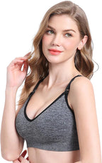 Suekaphin Nursing Bra 5pack Wireless V Neck Maternity Nursing Bra Bralette Low Cut Sleeping Breastfeeding with Extenders