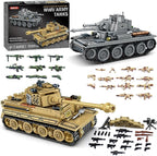 1030 Piece WW2 Army Tanks Toy Building Sets,Create a German Panzer 38T and a German Tiger Tank Toys,Adult Collectible Model Tanks Sets to Build,Christmas Birthday Gifts for Boys,Teens,Adults