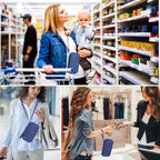 RFID Family Passport Wallet Holder Waterproof, Travel Document Organizer Credit Card Clutch Bag for Men Women