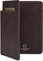 Vaultskin Leather Passport Holder, Slim RFID Blocking Travel Wallet for Men and Women, Fits Passport, Credit Cards, ID, Cash, Passport Cover Ideal Travel Accessories with Gift Box (Kensington)