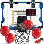 Indoor Basketball Hoop for Kids, Over The Door Mini Basketball Hoops, LED Light Mini Hoop with Scoreboard & 4 Balls, Kids Basketball Hoop Sport Toys Gifts for 5 6 7 8 9 10 11 12+Year Old Boys