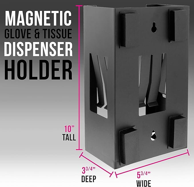 TCP Global Glove Holder for Wall Mount, Glove Dispenser, Tissue Box Holder for Wall Mount, Magnetic Latex Gloves Dispenser