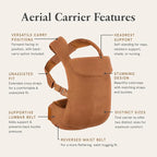 WildBird - Aerial Carrier - 7 to 45 lbs - for Moms, Dads & Caregivers - 100% Natural European Linen Fibers - Versatile & Adjustable - Large Size - Sparrow Fabric