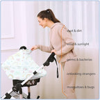 Car Seat Covers for Babies - Multi- use Nursing Carseat Canopy, Breastfeeding Covers, Baby Shower Gifts for Boys and Girls (Rainbow)