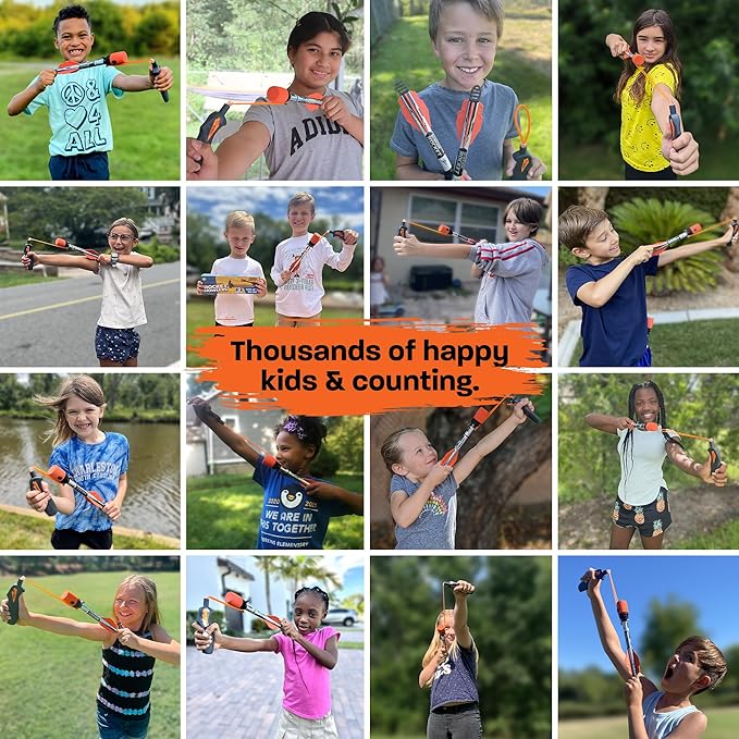 Light Up Foam Rocket Toys for Kids: Best LED Rocket Launcher Slingshot Lights Up & Makes Noise! for Boys & Girls. Outdoor Toy Party Favors Easter Stuffers & Great Gifts for Ages 8 9 10 11 12 13 & Up