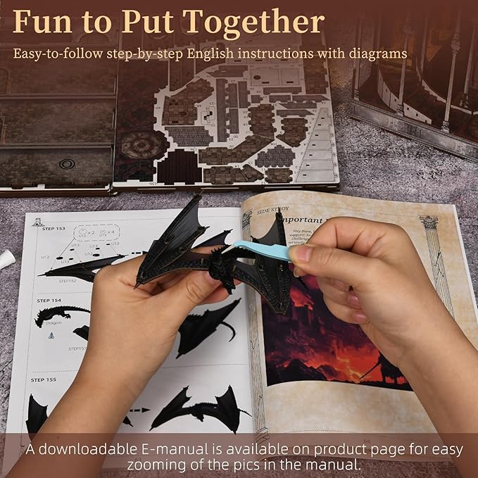 Book Nook Kits for Adults - Book Nook Kit Bookshelf Decor DIY Miniature House Kit for Bookshelf - Craft Kits for Adults Booknook Model Kits Tiny House Arts and Crafts (Ember Castle)