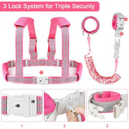 Accmor Toddler Harness Leash, Reflective Kid Harness with Anti Lost Wrist Link, Child Walking Harness Baby Leash Wristband Belt with Key Lock Design for Boys Girls to Outdoor Travel