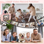 Kids Camera Girls for 3 4 5 6 7 8 9 Years Old Girls,1080P HD Video Selfie Camera with 32G SD Card Kids Digital Camera Toys for Toddler Birthday Gifts Pink