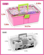 Deejoy 54Pcs Large Kids Tool Set with Electric Saw & Electronic Toy Drill, Pretend Play Kids Construction Set for Toddler 3-5 Years Old, Toddler Tool Set-Pink