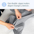 SleepingBaby Zipadee-Zip Transition Swaddle - Cozy Baby Swaddling Blanket with Zipper Convenience - Roomy Wearable Blanket for Easy Diaper Changes - 12-24 Month - Hall of Fame Grey Heather