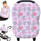 Baby Car Seat Covers, Carseat Canopy, Boys Girls Privacy Breastfeeding Cover (Cute Elephant)
