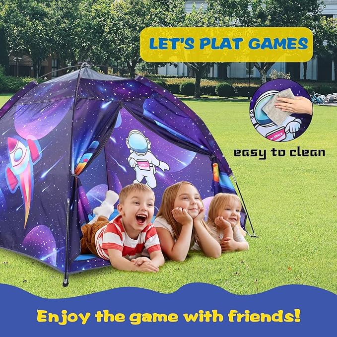 Space World Kids Play TentSpaceship Tent for Kids, Foldable Pop Up Indoor Outdoor Party Spaceship Playhouse Tent Toy for Boys Girls-47 * 47 * 41 (Dark Purple)