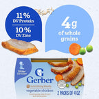 Gerber Baby Food 2nd Foods, Dinner, Vegetable & Chicken Puree, 4 Ounce Tubs, 2-Pack (Pack of 8)
