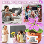 Handmade Grateful Crochet Purple Lily Flower Doll with Appreciation Card – Thank You Gift for Women, Friends, Coworkers, Teachers, Nurses for Her Birthday, Mother’s Day, Christmas.