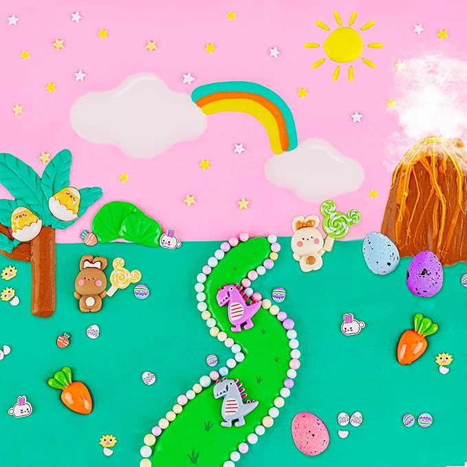 LAWOHO Butter Slime Kit Easter Basket Stuffers - 6 Prefilled Easter Eggs with Butter Slime & Cute Slimes Add-ins, Soft & Non Stick Fluffy Slimes for Birthday Party Favors for Girls & Boys Egg Fillers