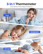 femometer Oral Thermometer for Adults and Kids, Fast Accurate Oral, Underarm & Rectal Digital Thermometer with Flexible Tip, Navy Blue