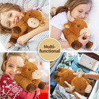 Cuckool Bull Stuffed Animals, Microwavable Stuffed Animals Adorable Fluffy Bull Plush for Warmth & Comfort, Heatable Coolable Lavender Scent Toys, Cute Soft Plushies Gift for Kids Boys Girls & Adults
