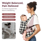 Momcozy Baby Carrier - Ergonomic, Cozy and Lightweight Carrier for 3-24 Months, Effortless to Put On, Ideal for Hands-Free Parenting, Enhanced Lumbar Support, Houndstooth