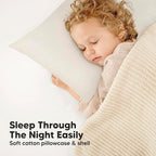 KeaBabies Toddler Pillow with Pillowcase, Jumbo 14X20 - Soft Organic Cotton Toddler Pillows for Sleeping - Machine Washable - Perfect for Travel, Toddler Bed Set (Clay)