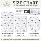 Crib Sheets Neutral - Fitted Baby Crib Sheets Bed for Girl Boy - 2 Pack Standard & Toddler Mattress (Watercolor Elephants) - Buttery Soft Organic Cotton Blend