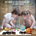 Gemstone Dig Kit - Dig It Up 40 Real Gems & Crystals with Mining Kit Tools, Solar System Eight Planets Toys for Kids Age 6+, STEM Science Educational Toys, Space Toys Ideal Gift for Boys Girls