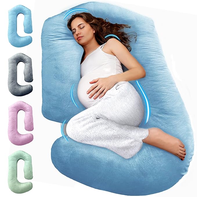 PILLANI Pregnancy Pillows for Sleeping - V C U Shaped 57inch Full Body Pillow with Removable Washable Cover, Cooling Maternity Pillow for Pregnant Women, Support for Back Belly Legs Hip