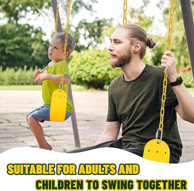 Swings Set - 2-Pack Suitable for Kids and Adults, Comes with Hooks & Chains, Perfect for Backyard