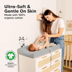 2-Pack Organic Changing Pad Covers for Girl, Boy, Neutral - 100% Cotton Changing Table Pad Cover, Soft Baby Nursery Diaper Changing Pad Sheets, Contour Changing Pads Liners, Change Pad Cover (Nordic)
