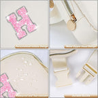 Monogrammed Gifts for Girls Women - Fanny Pack for Kids Teens,Crossbody Bag for Women Trendy Everywhere Belt Bag Monogrammed Crossbody Bag Waist Pack | Cream,Initial H