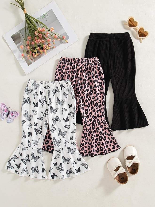 Mioglrie Baby Girls Pants Toddler 3 6 9 12 18 24 Months Leggings Newborn Girls Flared Leggings Infant Bell Bottom Pants