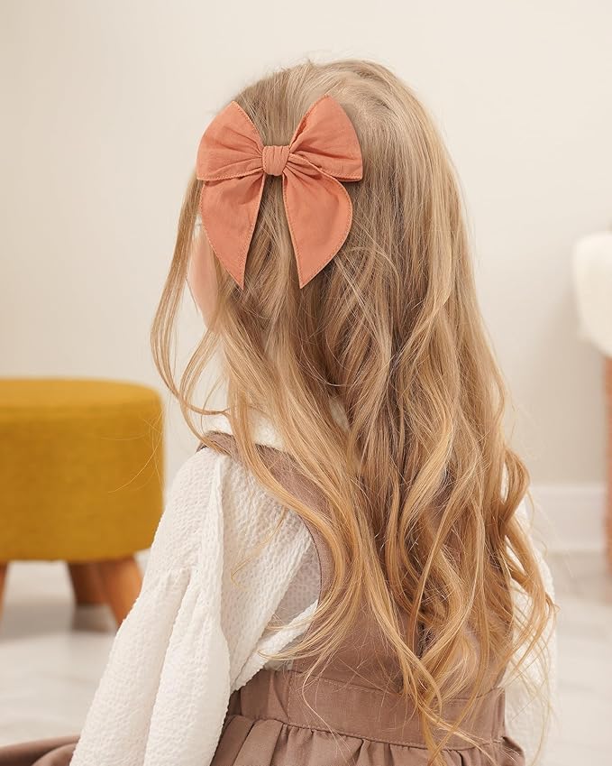 doboi 8PCS Baby Girls Hair Clips Fable Hair Bows Cotton Linen Bows for Girls Hair Accessories for Baby Toddlers Kids