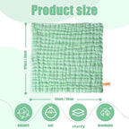 MUKIN Baby Washcloths - Soft Face Cloths for Newborn, Absorbent Bath Face Towels, Baby Wipes, Burp Cloths or Face Towels, Baby Registry as Shower. Pack of 6-12x12 inches (Green)