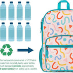 Wildkin ECO rPET Kids Backpack – Recycled, Padded, Adjustable for School & Travel – Confetti Peach