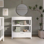 Dream On Me Ivy Baby Changing Table – Compact Modern Changing Station with Spacious Drawer & 2 Open Shelves, New Zealand Pinewood, Easy-to-Clean Non-Toxic Finish, Space-Saving Nursery Storage – White
