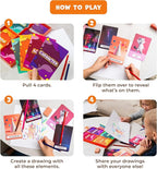 Drawsome Drawing Game for Creative Kids – 160 Prompt Cards with Characters, Actions, Styles & Places to Spark Imagination – Fun Single Player & Family Art Game with Painting Ideas