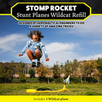 Stomp Rocket Stunt Airplane Refill, Wildcat Plane Launcher Toy for Kids - Airplane Toy Soars Over 100 Feet - Fun Outdoor Toys & Gift for Boys or Girls