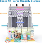 Accmor Changing Table Diaper Organizer, Hanging Diaper Caddy Organizer Stacker for Cribs Changing Table Playard Wall Baby Essentials Storage, Stripe