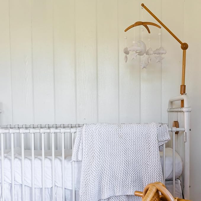 Sorrel + Fern Baby Crib Mobile (Moon, Cloud, & Stars) - Baby Shower Gift Nursery Decor Ceiling Mobile for Boys & Girls (Foldable)