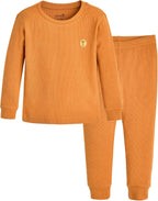 moimoln Pajamas Set 6M-5Y Solid Ribbed Unisex Baby & Toddler, Soft Viscose, Snug-Fit, Everyday Sleepwear