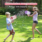 Bubble Gun, Bazooka Bubble Machine Gun, Bubble Blaster Gun with Bubble Solution, 69 Holes Bubble Bazooka Gun Outdoor Summer Toy Party Favors for Kids Pink Bubble Maker Blowers