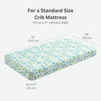 Margaux & May Organic Muslin Cotton Baby Crib Sheet, Meadow Print, Fitted, Breathable, Toddler Bedding, 52 x 28, Deep Pocket, Organic Crib Sheets for Cozy Sleep