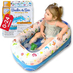 Mommy's Helper | Inflatable Under The Sea Baby Bathtub, Collapsible Safe Baby Bath Tub with Anti-Sliding Saddle Horn Seat, Must Have Travel Toddler Bath, Portable Bathtub Recommended Months 6 to 24