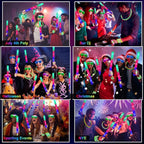 150 PCS Glow in the Dark Party Supplies, 16 Foam Sticks, 16 LED Glasses, 100 Glow Sticks and 18 Finger Lights for Neon Party, Wedding, Birthday, Concert, New Year, Carnivals, Raves