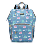 Diaper Bag Backpack, Diaper Bags for Baby Girls Boys, Baby Bags for Moms Dads, Nappy Changing Bag with Insulated Pockets,Multi-functional Waterproof Backpack with Stroller straps-Deep blue elephant