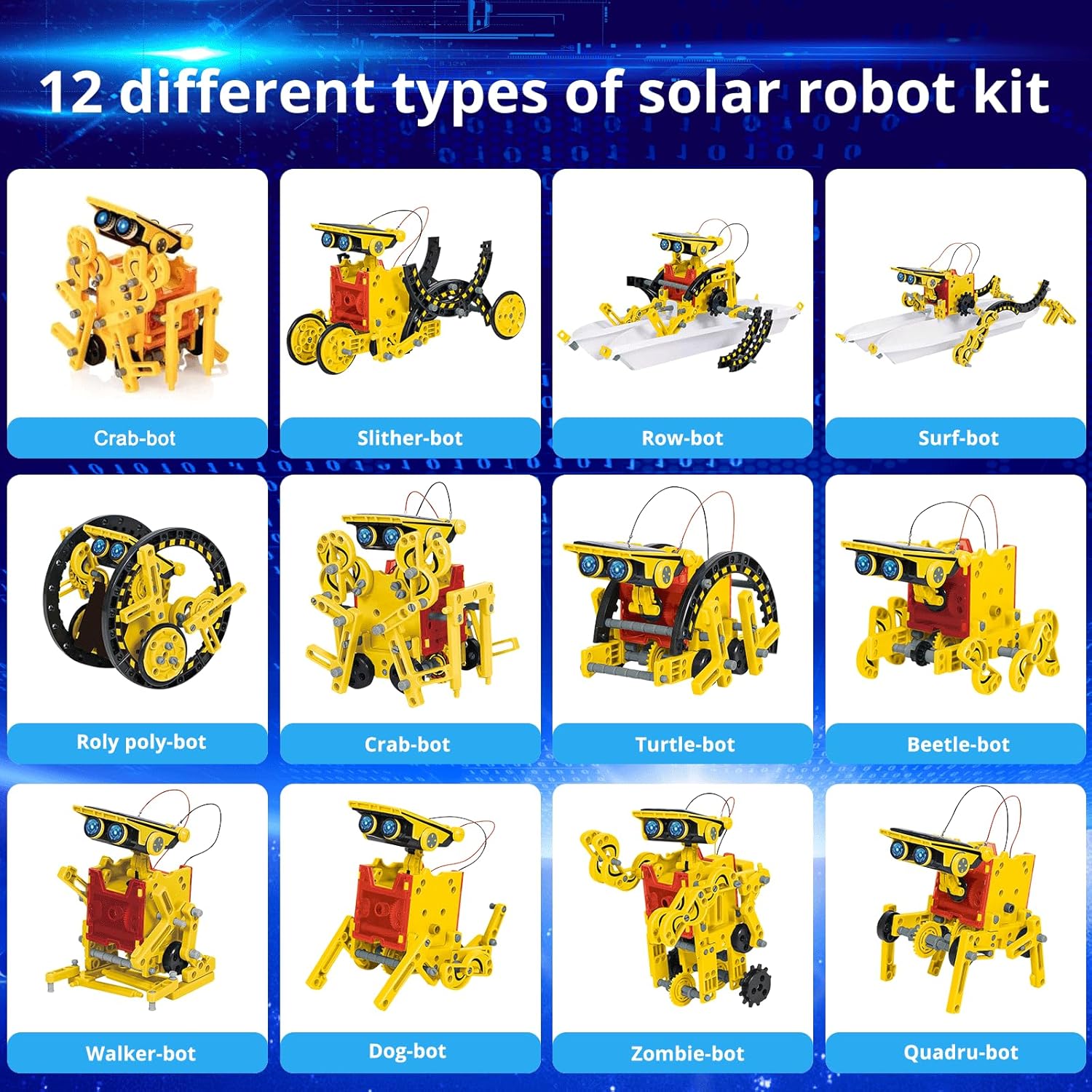AESGOGO STEM Projects for Kids Ages 8-12, Solar Robot Science Building Kits, Birthday Gifts for 8 9 10 11 12-16 Year Old Boys Girls Teens, Robotics Powered by Sun or Battery(Not Include).