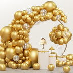JOYIN 150 Pcs Metallic Gold Balloons, Different Sizes 18 12 10 5 Inch Gold Latex Balloon Arch Kit with Instruction for Birthday Decoration Party Graduation Wedding Holiday