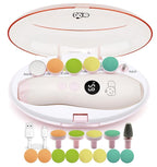 Rechargeable 22 in 1 Baby Nail Trimmer, Usage Labeled Case, 13 Extra Replacement Tools, Royal Angels Electric Nail File with LCD display, Newborn Toddler Nail Care Clipper Kit (Rechargeable,WhitePink)
