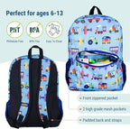 Wildkin 16-inch Kids Backpack – Durable, Padded & Spacious School Bag for Boys & Girls - Trains, Planes, and Trucks