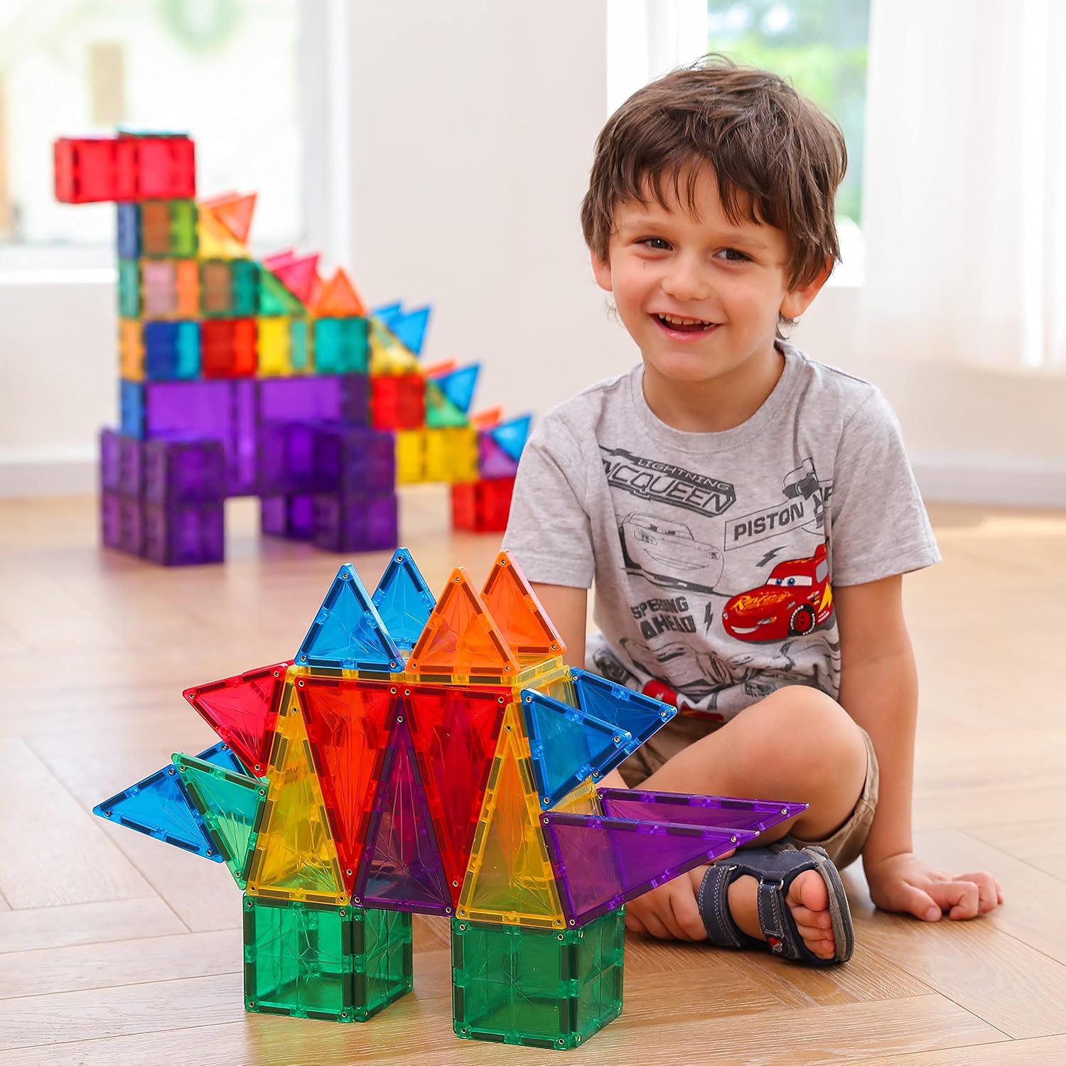 110PCS Premium MagneticTiles, MagnetTiles, STEM AUTHENTICATED, Magnetic Blocks, Magnetic Building Blocks, Magnets for Kids, MagneticTile Toy Boys Girls Age 3 4 5 6 7 8