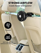 AMACOOL Baby Stroller Fan - 5000mAh Rechargeable, 3-Speed, Strong Yet Quiet, 360°Rotate Portable Clip on Fan for Travel, Car Seat, Crib, Bike, Treadmill, Beach Vacation Essentials